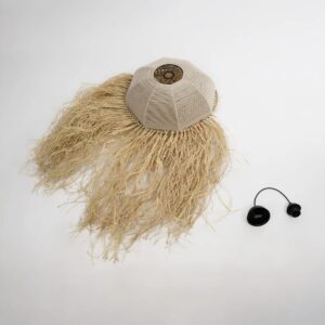 GLOBOSTAR® PLUVIA 205-0080 Boho Κρεμαστό Φωτιστικό Οροφής με Ντουί 1 x E27 AC 220-240V IP20 – Μπεζ – M50 x Π50 x Υ80cm