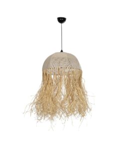 GLOBOSTAR® PLUVIA 205-0080 Boho Κρεμαστό Φωτιστικό Οροφής με Ντουί 1 x E27 AC 220-240V IP20 – Μπεζ – M50 x Π50 x Υ80cm