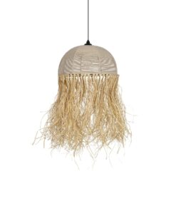 GLOBOSTAR® PLUVIA 205-0080 Boho Κρεμαστό Φωτιστικό Οροφής με Ντουί 1 x E27 AC 220-240V IP20 – Μπεζ – M50 x Π50 x Υ80cm