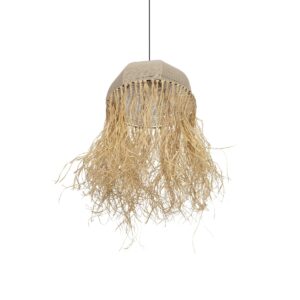 GLOBOSTAR® PLUVIA 205-0080 Boho Κρεμαστό Φωτιστικό Οροφής με Ντουί 1 x E27 AC 220-240V IP20 – Μπεζ – M50 x Π50 x Υ80cm
