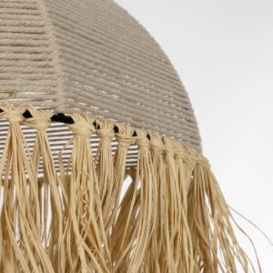 GLOBOSTAR® PLUVIA 205-0080 Boho Κρεμαστό Φωτιστικό Οροφής με Ντουί 1 x E27 AC 220-240V IP20 – Μπεζ – M50 x Π50 x Υ80cm