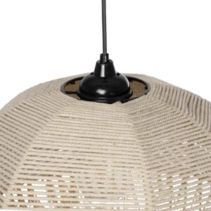 GLOBOSTAR® PLUVIA 205-0081 Boho Κρεμαστό Φωτιστικό Οροφής με Ντουί 1 x E27 AC 220-240V IP20 – Μπεζ – M40 x Π40 x Υ70cm