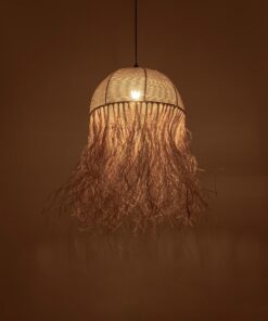 GLOBOSTAR® PLUVIA 205-0081 Boho Κρεμαστό Φωτιστικό Οροφής με Ντουί 1 x E27 AC 220-240V IP20 – Μπεζ – M40 x Π40 x Υ70cm