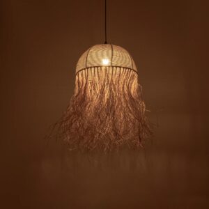 GLOBOSTAR® PLUVIA 205-0081 Boho Κρεμαστό Φωτιστικό Οροφής με Ντουί 1 x E27 AC 220-240V IP20 – Μπεζ – M40 x Π40 x Υ70cm