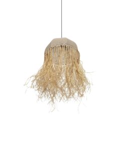 GLOBOSTAR® PLUVIA 205-0081 Boho Κρεμαστό Φωτιστικό Οροφής με Ντουί 1 x E27 AC 220-240V IP20 – Μπεζ – M40 x Π40 x Υ70cm