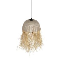 GLOBOSTAR® PLUVIA 205-0081 Boho Κρεμαστό Φωτιστικό Οροφής με Ντουί 1 x E27 AC 220-240V IP20 – Μπεζ – M40 x Π40 x Υ70cm