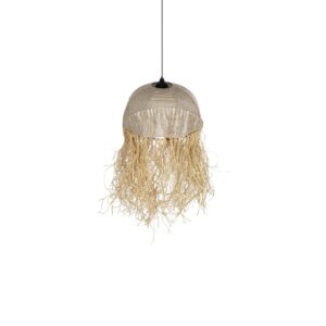 GLOBOSTAR® PLUVIA 205-0081 Boho Κρεμαστό Φωτιστικό Οροφής με Ντουί 1 x E27 AC 220-240V IP20 – Μπεζ – M40 x Π40 x Υ70cm