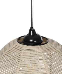 GLOBOSTAR® PLUVIA 205-0082 Boho Κρεμαστό Φωτιστικό Οροφής με Ντουί 1 x E27 AC 220-240V IP20 – Μπεζ – M30 x Π30 x Υ70cm