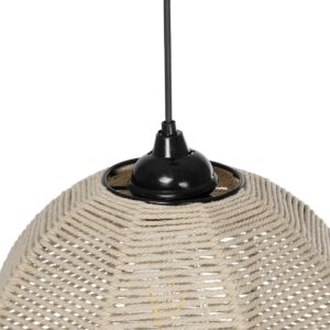 GLOBOSTAR® PLUVIA 205-0082 Boho Κρεμαστό Φωτιστικό Οροφής με Ντουί 1 x E27 AC 220-240V IP20 – Μπεζ – M30 x Π30 x Υ70cm