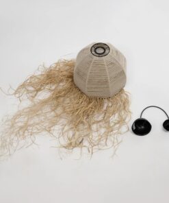 GLOBOSTAR® PLUVIA 205-0082 Boho Κρεμαστό Φωτιστικό Οροφής με Ντουί 1 x E27 AC 220-240V IP20 – Μπεζ – M30 x Π30 x Υ70cm