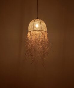 GLOBOSTAR® PLUVIA 205-0082 Boho Κρεμαστό Φωτιστικό Οροφής με Ντουί 1 x E27 AC 220-240V IP20 – Μπεζ – M30 x Π30 x Υ70cm