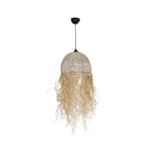 GLOBOSTAR® PLUVIA 205-0082 Boho Κρεμαστό Φωτιστικό Οροφής με Ντουί 1 x E27 AC 220-240V IP20 – Μπεζ – M30 x Π30 x Υ70cm