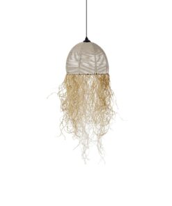 GLOBOSTAR® PLUVIA 205-0082 Boho Κρεμαστό Φωτιστικό Οροφής με Ντουί 1 x E27 AC 220-240V IP20 – Μπεζ – M30 x Π30 x Υ70cm