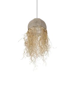 GLOBOSTAR® PLUVIA 205-0082 Boho Κρεμαστό Φωτιστικό Οροφής με Ντουί 1 x E27 AC 220-240V IP20 – Μπεζ – M30 x Π30 x Υ70cm