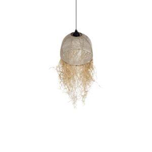GLOBOSTAR® PLUVIA 205-0082 Boho Κρεμαστό Φωτιστικό Οροφής με Ντουί 1 x E27 AC 220-240V IP20 – Μπεζ – M30 x Π30 x Υ70cm