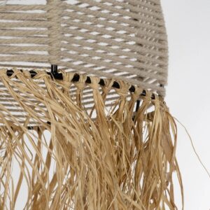 GLOBOSTAR® PLUVIA 205-0082 Boho Κρεμαστό Φωτιστικό Οροφής με Ντουί 1 x E27 AC 220-240V IP20 – Μπεζ – M30 x Π30 x Υ70cm