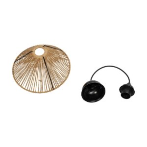 GLOBOSTAR® FUNIS 205-0084 Boho Κρεμαστό Φωτιστικό Οροφής με Ντουί 1 x E27 AC 220-240V IP20 – Μπεζ – M25 x Π25 x Υ16cm