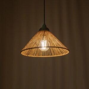 GLOBOSTAR® FUNIS 205-0084 Boho Κρεμαστό Φωτιστικό Οροφής με Ντουί 1 x E27 AC 220-240V IP20 – Μπεζ – M25 x Π25 x Υ16cm