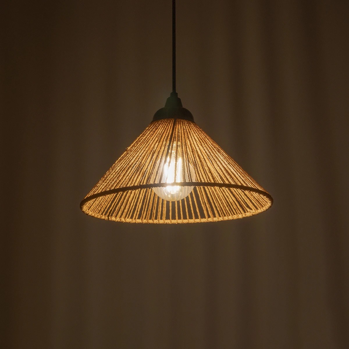 GLOBOSTAR® FUNIS 205-0084 Boho Κρεμαστό Φωτιστικό Οροφής με Ντουί 1 x E27 AC 220-240V IP20 – Μπεζ – M25 x Π25 x Υ16cm