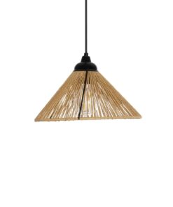 GLOBOSTAR® FUNIS 205-0084 Boho Κρεμαστό Φωτιστικό Οροφής με Ντουί 1 x E27 AC 220-240V IP20 – Μπεζ – M25 x Π25 x Υ16cm