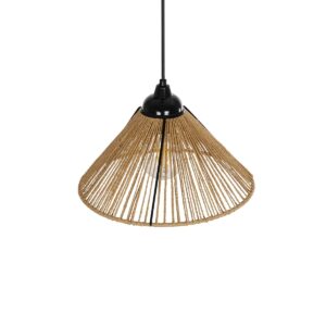 GLOBOSTAR® FUNIS 205-0084 Boho Κρεμαστό Φωτιστικό Οροφής με Ντουί 1 x E27 AC 220-240V IP20 – Μπεζ – M25 x Π25 x Υ16cm