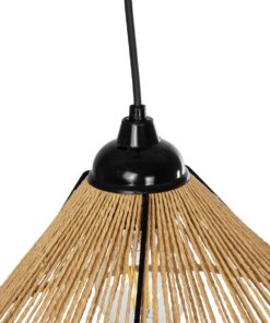 GLOBOSTAR® FUNIS 205-0084 Boho Κρεμαστό Φωτιστικό Οροφής με Ντουί 1 x E27 AC 220-240V IP20 – Μπεζ – M25 x Π25 x Υ16cm