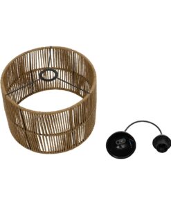 GLOBOSTAR® SAFA 205-0085 Boho Κρεμαστό Φωτιστικό Οροφής με Ντουί 1 x E27 AC 220-240V IP20 – Μπεζ – M30 x Π30 x Υ26cm