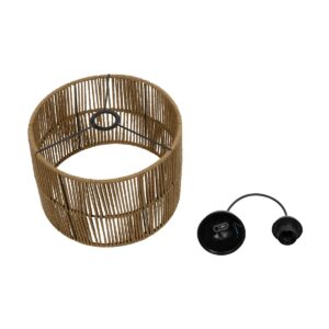 GLOBOSTAR® SAFA 205-0085 Boho Κρεμαστό Φωτιστικό Οροφής με Ντουί 1 x E27 AC 220-240V IP20 – Μπεζ – M30 x Π30 x Υ26cm