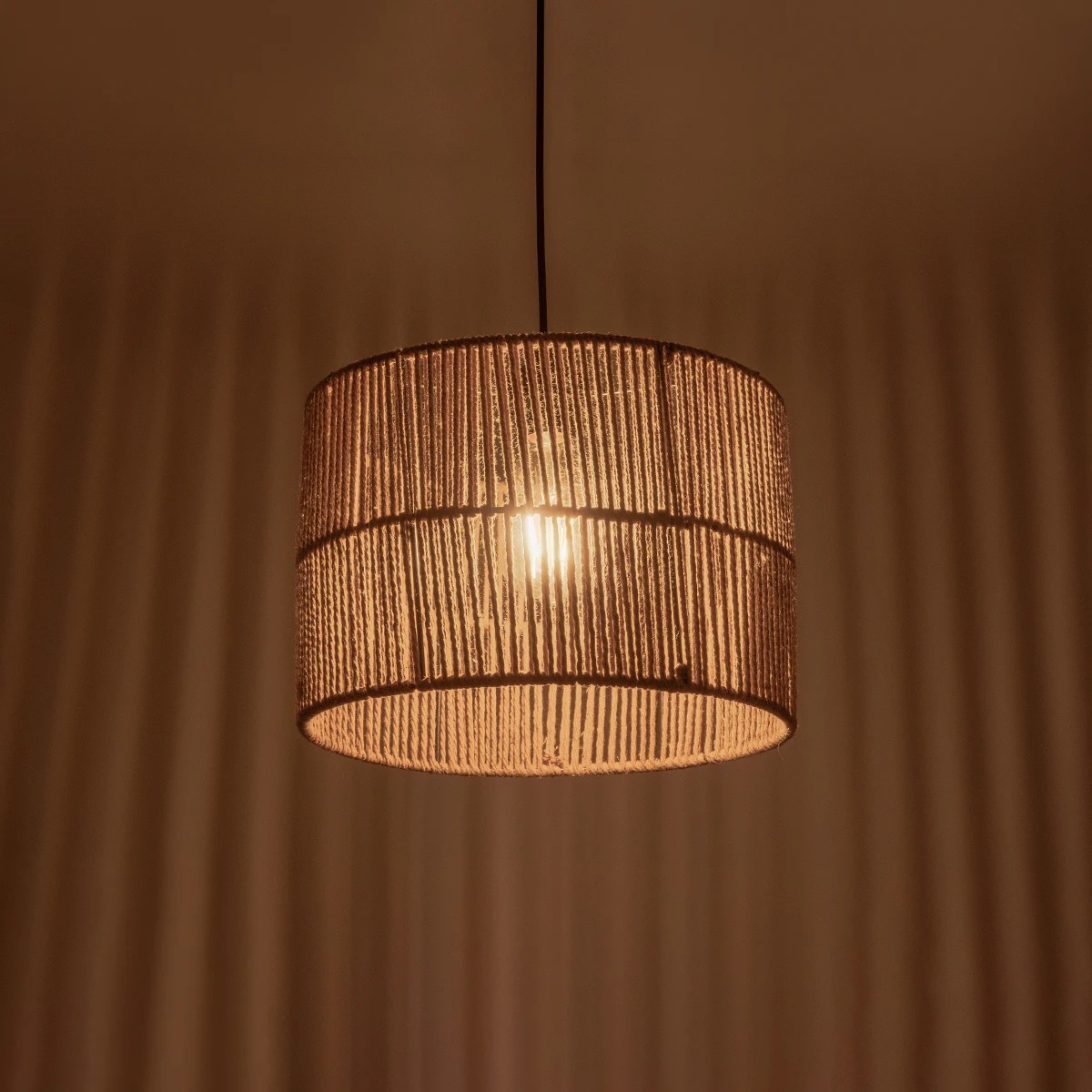 GLOBOSTAR® SAFA 205-0085 Boho Κρεμαστό Φωτιστικό Οροφής με Ντουί 1 x E27 AC 220-240V IP20 – Μπεζ – M30 x Π30 x Υ26cm