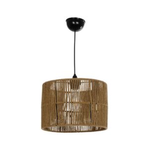 GLOBOSTAR® SAFA 205-0085 Boho Κρεμαστό Φωτιστικό Οροφής με Ντουί 1 x E27 AC 220-240V IP20 – Μπεζ – M30 x Π30 x Υ26cm