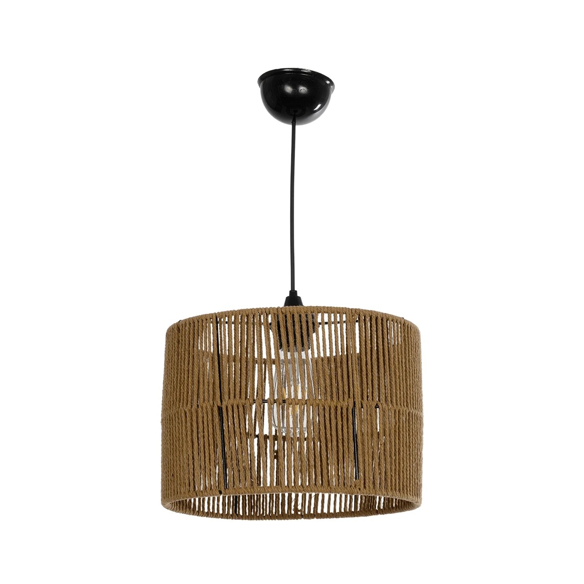 GLOBOSTAR® SAFA 205-0085 Boho Κρεμαστό Φωτιστικό Οροφής με Ντουί 1 x E27 AC 220-240V IP20 – Μπεζ – M30 x Π30 x Υ26cm