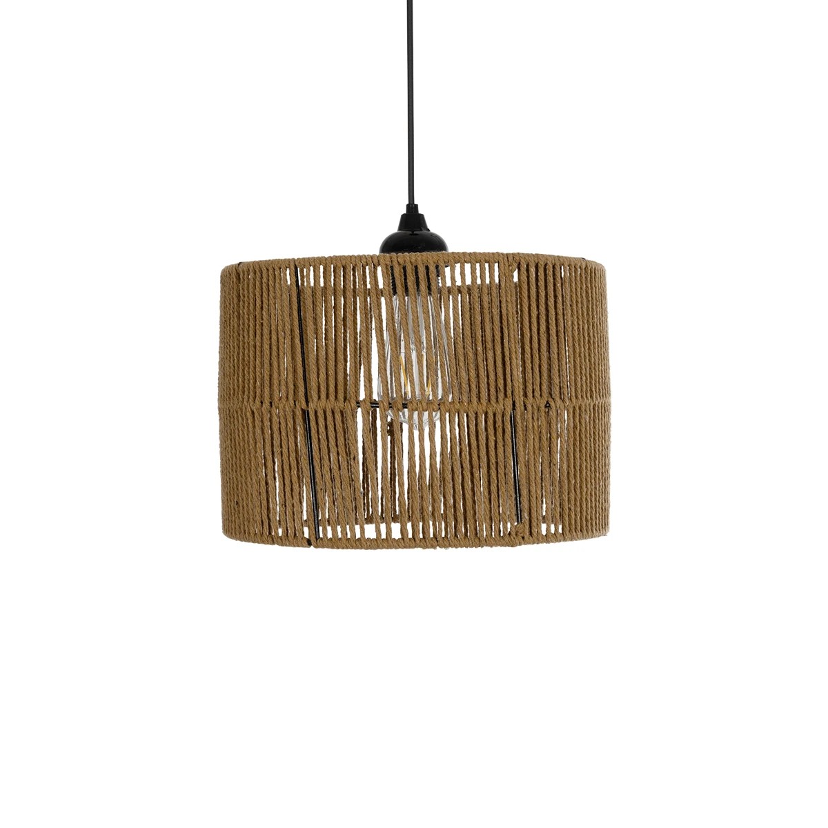 GLOBOSTAR® SAFA 205-0085 Boho Κρεμαστό Φωτιστικό Οροφής με Ντουί 1 x E27 AC 220-240V IP20 – Μπεζ – M30 x Π30 x Υ26cm