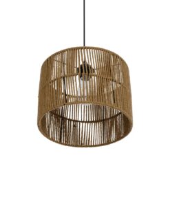 GLOBOSTAR® SAFA 205-0085 Boho Κρεμαστό Φωτιστικό Οροφής με Ντουί 1 x E27 AC 220-240V IP20 – Μπεζ – M30 x Π30 x Υ26cm