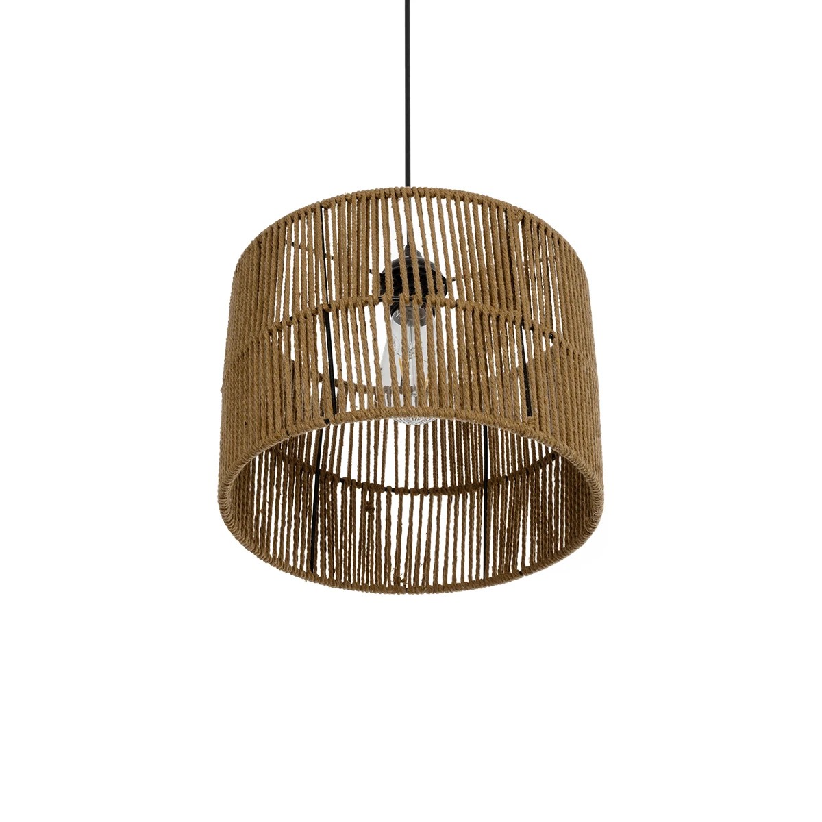 GLOBOSTAR® SAFA 205-0085 Boho Κρεμαστό Φωτιστικό Οροφής με Ντουί 1 x E27 AC 220-240V IP20 – Μπεζ – M30 x Π30 x Υ26cm