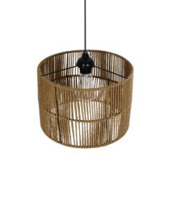 GLOBOSTAR® SAFA 205-0085 Boho Κρεμαστό Φωτιστικό Οροφής με Ντουί 1 x E27 AC 220-240V IP20 – Μπεζ – M30 x Π30 x Υ26cm