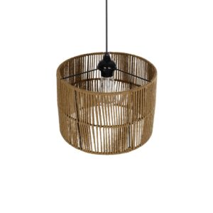 GLOBOSTAR® SAFA 205-0085 Boho Κρεμαστό Φωτιστικό Οροφής με Ντουί 1 x E27 AC 220-240V IP20 – Μπεζ – M30 x Π30 x Υ26cm