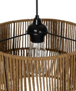 GLOBOSTAR® SAFA 205-0085 Boho Κρεμαστό Φωτιστικό Οροφής με Ντουί 1 x E27 AC 220-240V IP20 – Μπεζ – M30 x Π30 x Υ26cm