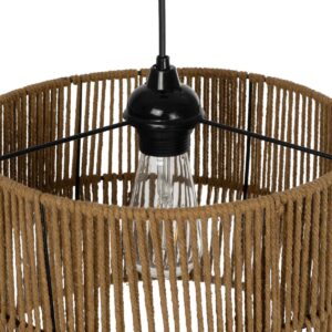 GLOBOSTAR® SAFA 205-0085 Boho Κρεμαστό Φωτιστικό Οροφής με Ντουί 1 x E27 AC 220-240V IP20 – Μπεζ – M30 x Π30 x Υ26cm