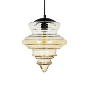 GLOBOSTAR® CORTE 206-0029 Μοντέρνο Κρεμαστό Φωτιστικό Οροφής με Ντουί 1 x E27 AC 220-240V IP20 – Mελί – Μ25 x Π25 x Υ30cm