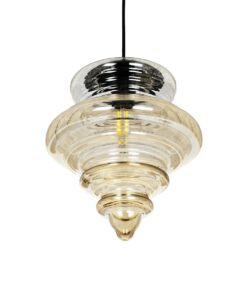 GLOBOSTAR® CORTE 206-0029 Μοντέρνο Κρεμαστό Φωτιστικό Οροφής με Ντουί 1 x E27 AC 220-240V IP20 – Mελί – Μ25 x Π25 x Υ30cm