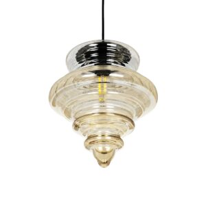 GLOBOSTAR® CORTE 206-0029 Μοντέρνο Κρεμαστό Φωτιστικό Οροφής με Ντουί 1 x E27 AC 220-240V IP20 – Mελί – Μ25 x Π25 x Υ30cm