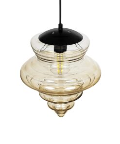 GLOBOSTAR® CORTE 206-0029 Μοντέρνο Κρεμαστό Φωτιστικό Οροφής με Ντουί 1 x E27 AC 220-240V IP20 – Mελί – Μ25 x Π25 x Υ30cm