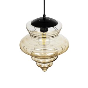 GLOBOSTAR® CORTE 206-0029 Μοντέρνο Κρεμαστό Φωτιστικό Οροφής με Ντουί 1 x E27 AC 220-240V IP20 – Mελί – Μ25 x Π25 x Υ30cm