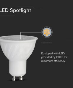 V-TAC – 211986 LED Λάμπα GU10 Cree Chip 6W Dimmable 110° 445lm Θερμό Λευκό 3000K 6yrs Wty