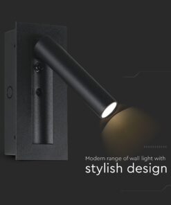 V-TAC – 239996 Χωνευτό Φωτιστικό Κρεβατιού Τύπου Ξενοδοχείου Μαύρο Cree Chip LED 2W 76lm 3000K