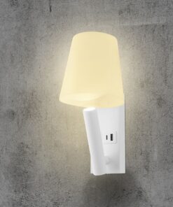 V-TAC – 240006 Φωτιστικό Κρεβατιού Τύπου Ξενοδοχείου Λευκό Cree Chip LED 2W 60lm 3000K με Θύρες Φόρτισης USB