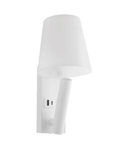 V-TAC – 240006 Φωτιστικό Κρεβατιού Τύπου Ξενοδοχείου Λευκό Cree Chip LED 2W 60lm 3000K με Θύρες Φόρτισης USB