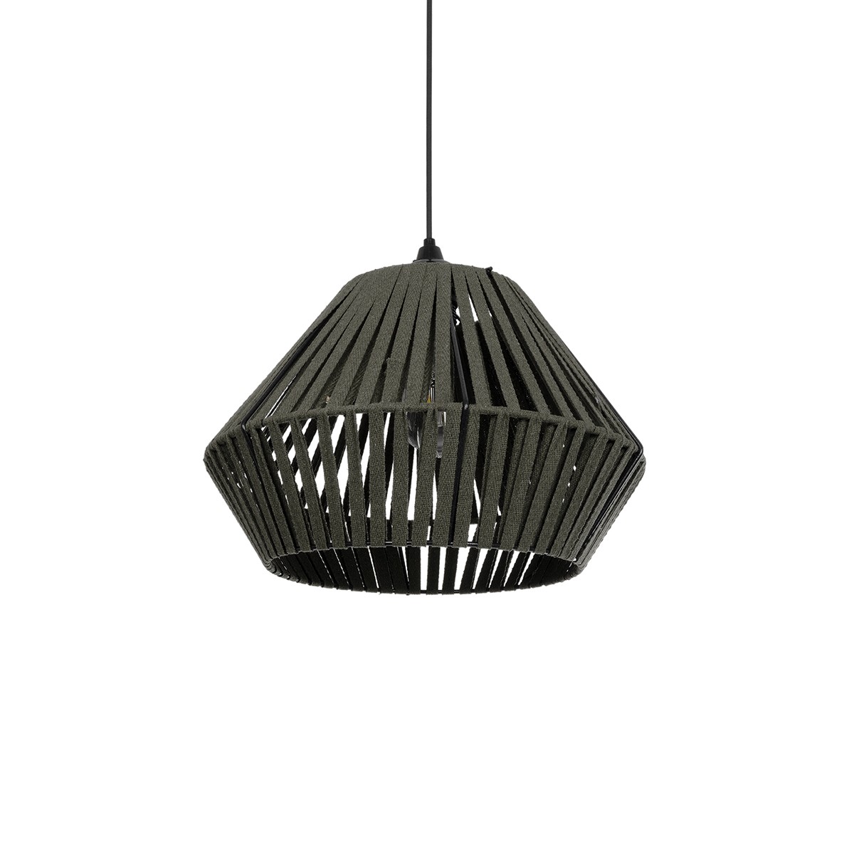 GLOBOSTAR® NUI 205-0069 Boho Κρεμαστό Φωτιστικό Οροφής με Ντουί 1 x E27 AC 220-240V IP20 – Πρασίνο – M36 x Π36 x Υ27cm