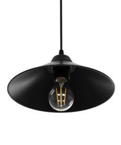 GLOBOSTAR® FONTE 203-0080 Μοντέρνο Κρεμαστό Φωτιστικό Οροφής με Ντουί 1 x E27 AC 220-240V IP20 – Μαύρο – Μ25.5 x Π25.5 x Υ10cm