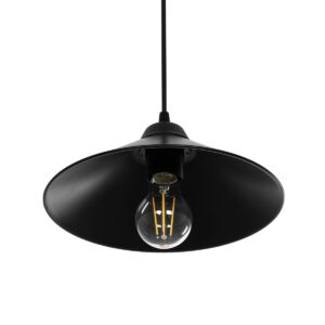 GLOBOSTAR® FONTE 203-0080 Μοντέρνο Κρεμαστό Φωτιστικό Οροφής με Ντουί 1 x E27 AC 220-240V IP20 – Μαύρο – Μ25.5 x Π25.5 x Υ10cm